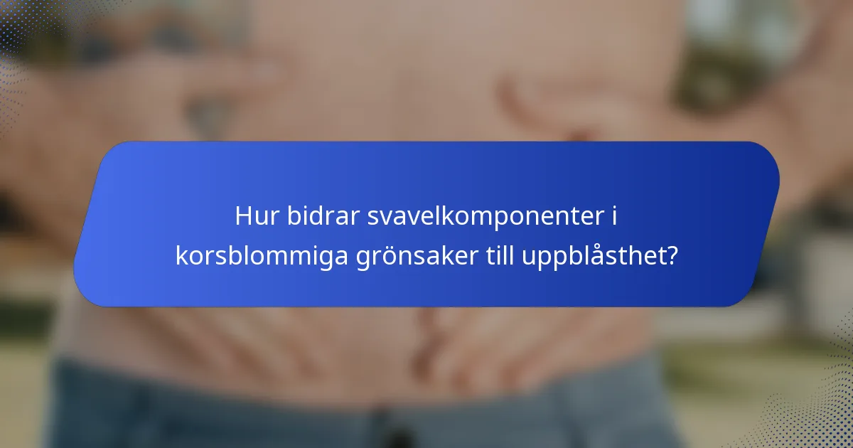 Hur bidrar svavelkomponenter i korsblommiga grönsaker till uppblåsthet?